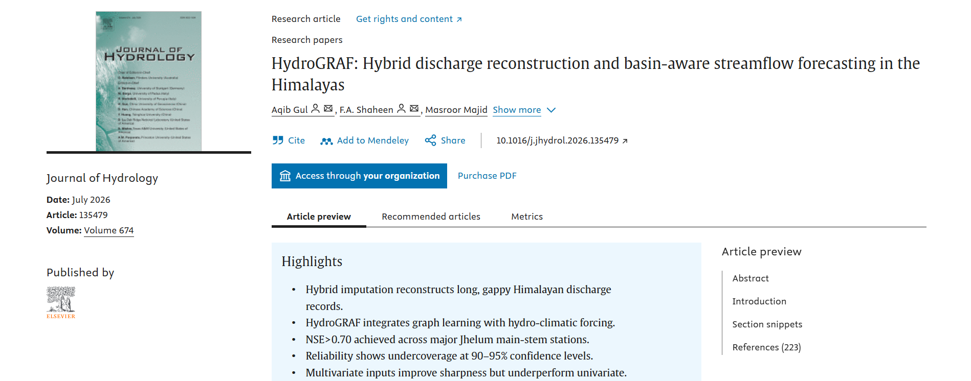 HydroGRAF: Hybrid discharge reconstruction and basin-aware streamflow forecasting in the Himalayas